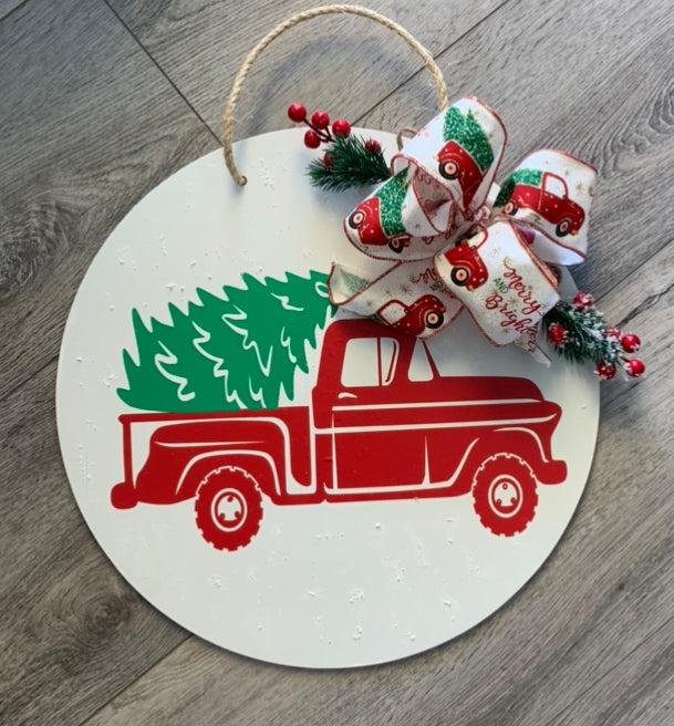 Christmas Truck Door Sign