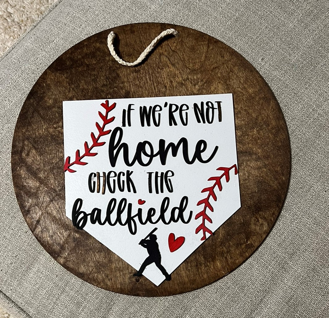 Baseball door sign